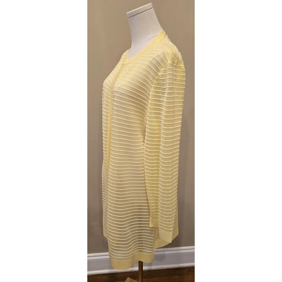 Ming Wang Open Cardigan Duster Sweater One Hook Closure Yellow Lightweight XL - Picture 5 of 9